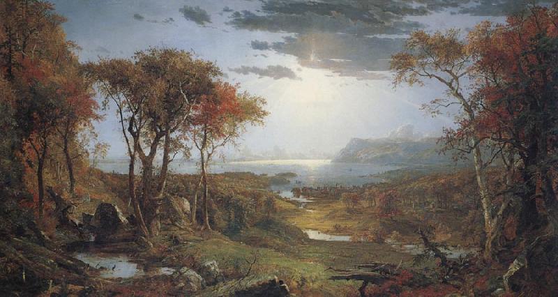 Jasper Cropsey Autumn on the Hudson River Norge oil painting art